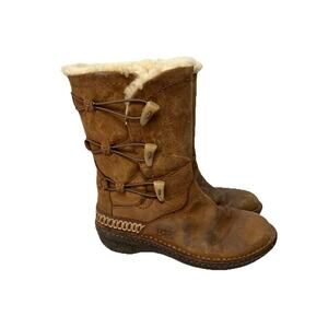UGG Australia Kona Toggle Winter Boots Womens Tan Brown Suede Leather